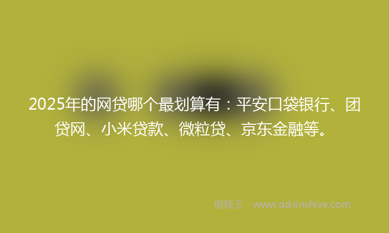 2025年的网贷哪个最划算有：平安口袋银行、团贷网、小米贷款、微粒贷、京东金融等。