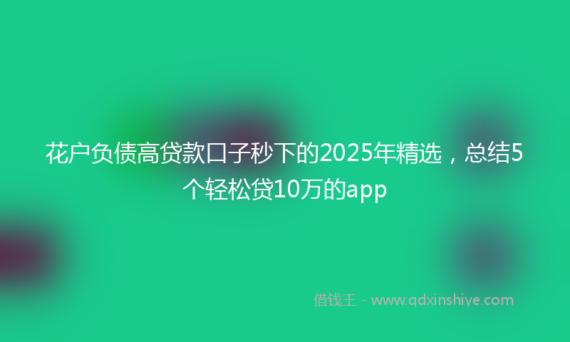 花户负债高贷款口子秒下的2025年精选，总结5个轻松贷10万的app