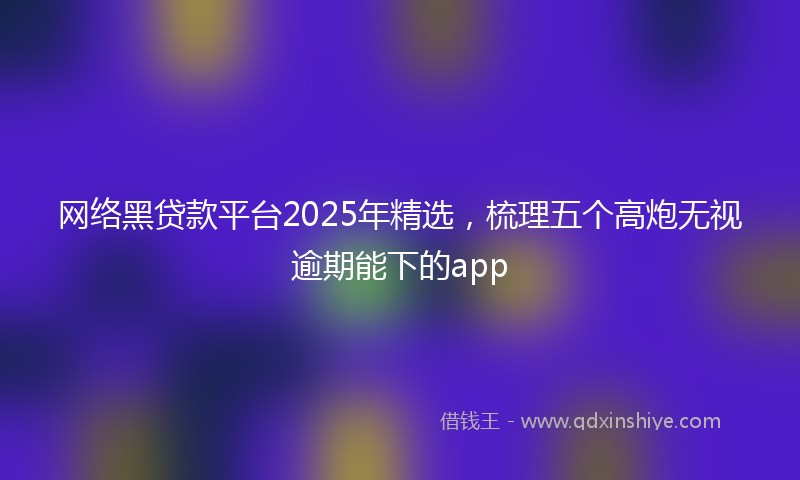 网络黑贷款平台2025年精选，梳理五个高炮无视逾期能下的app