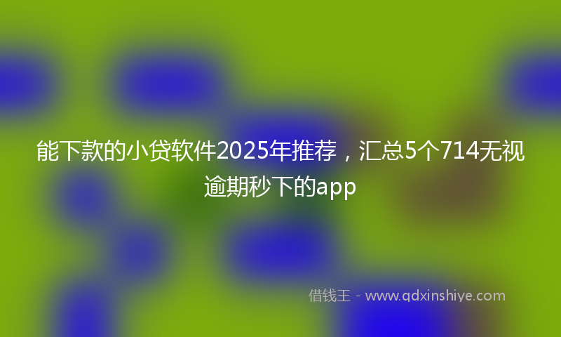 能下款的小贷软件2025年推荐，汇总5个714无视逾期秒下的app