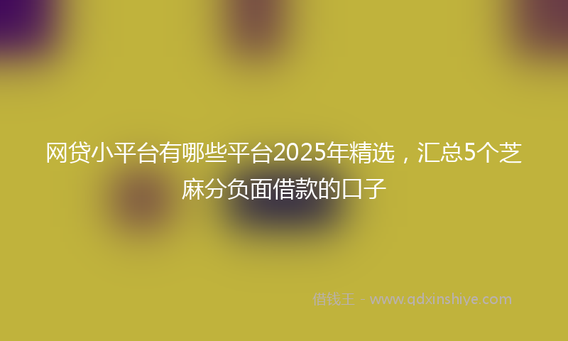 网贷小平台有哪些平台2025年精选，汇总5个芝麻分负面借款的口子