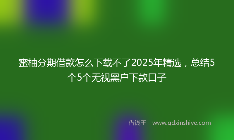 蜜柚分期借款怎么下载不了2025年精选，总结5个5个无视黑户下款口子