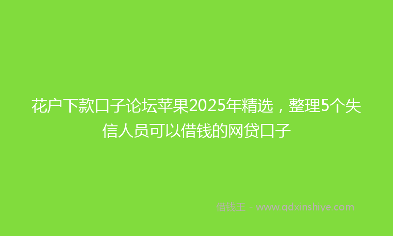 花户下款口子论坛苹果2025年精选，整理5个失信人员可以借钱的网贷口子