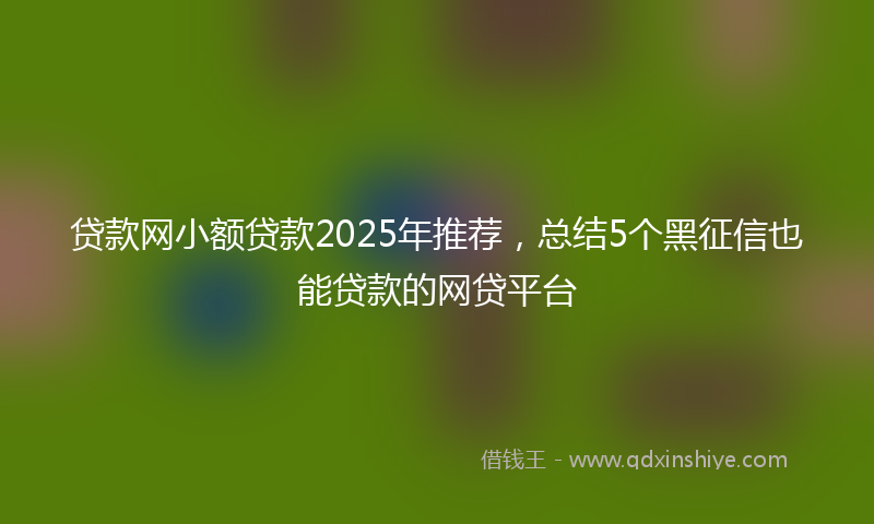 贷款网小额贷款2025年推荐，总结5个黑征信也能贷款的网贷平台