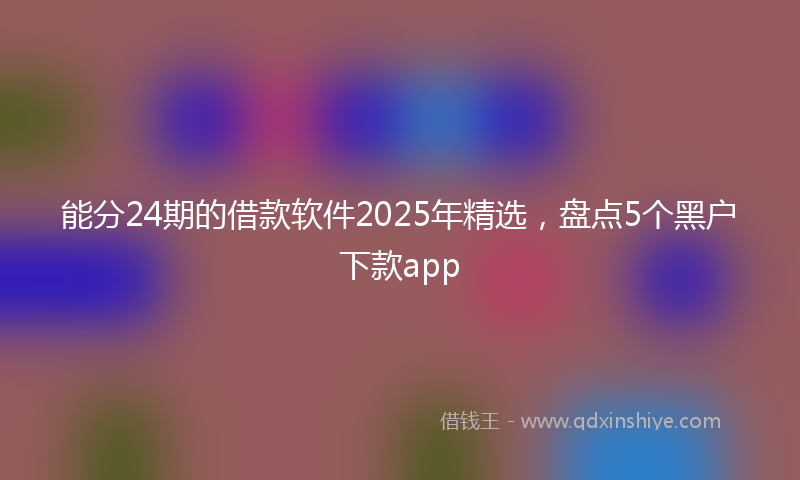 能分24期的借款软件2025年精选，盘点5个黑户下款app