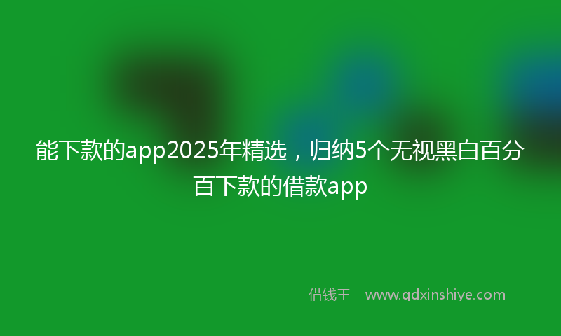 能下款的app2025年精选，归纳5个无视黑白百分百下款的借款app