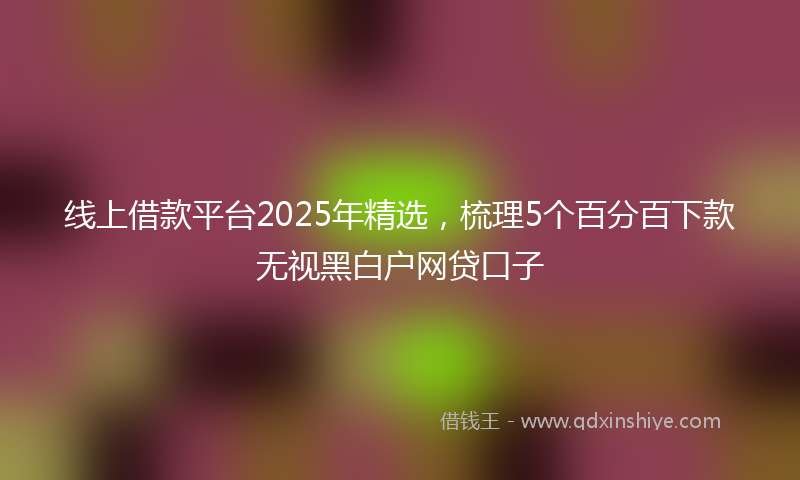 线上借款平台2025年精选，梳理5个百分百下款无视黑白户网贷口子