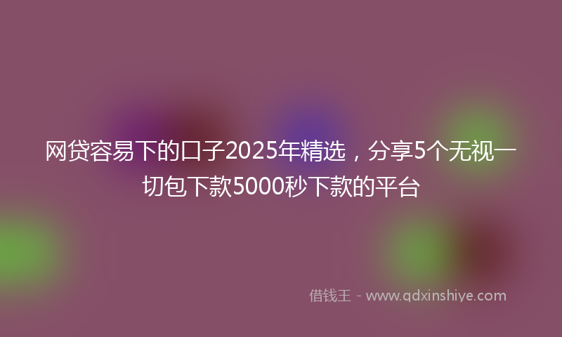 网贷容易下的口子2025年精选，分享5个无视一切包下款5000秒下款的平台