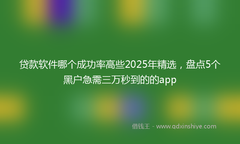 贷款软件哪个成功率高些2025年精选，盘点5个黑户急需三万秒到的的app