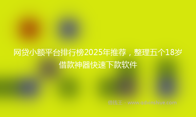 网贷小额平台排行榜2025年推荐，整理五个18岁借款神器快速下款软件
