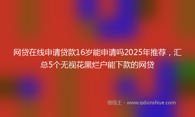 网贷在线申请贷款16岁能申请吗2025年推荐，汇总5个无视花黑烂户能下款的网贷