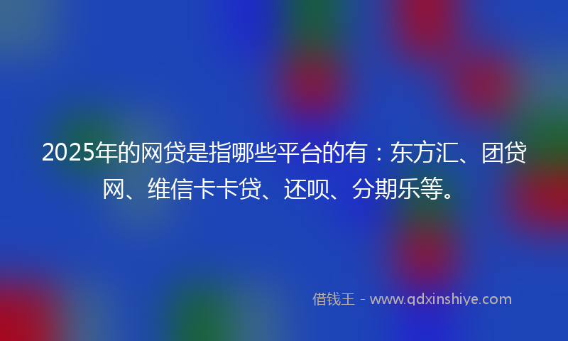 2025年的网贷是指哪些平台的有：东方汇、团贷网、维信卡卡贷、还呗、分期乐等。
