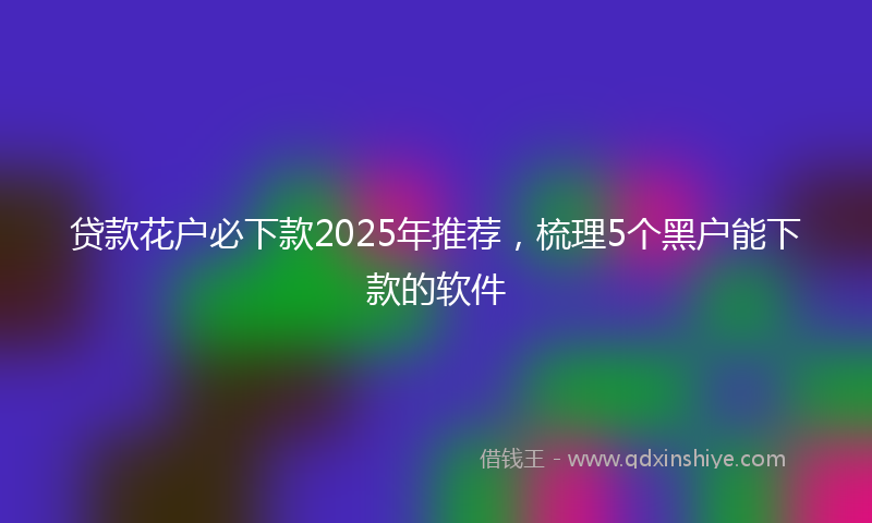 贷款花户必下款2025年推荐，梳理5个黑户能下款的软件