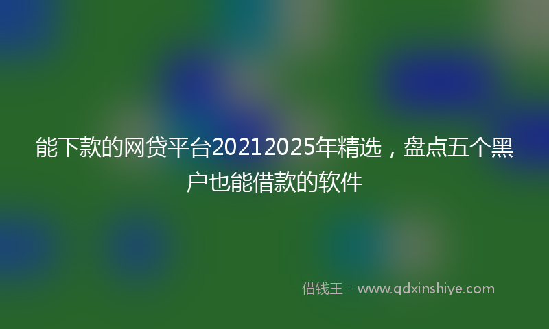 能下款的网贷平台20212025年精选，盘点五个黑户也能借款的软件