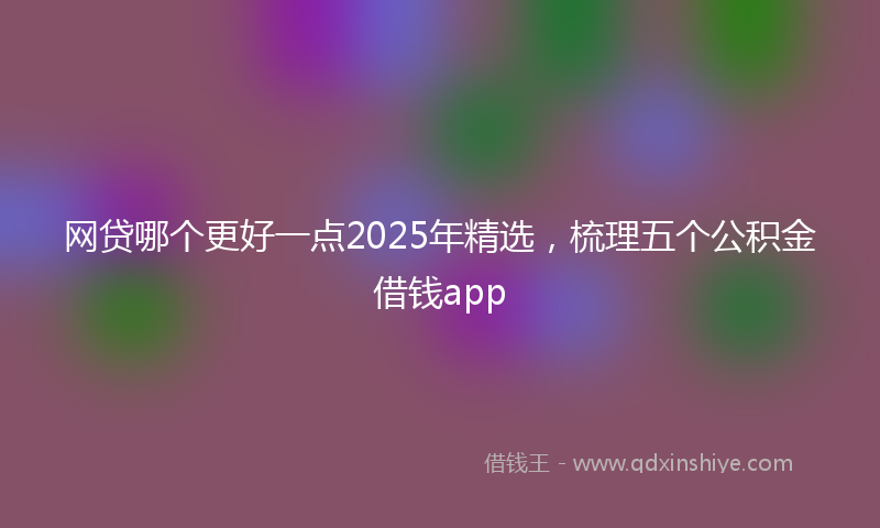 网贷哪个更好一点2025年精选，梳理五个公积金借钱app