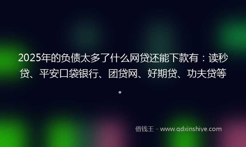 2025年的负债太多了什么网贷还能下款有：读秒贷、平安口袋银行、团贷网、好期贷、功夫贷等。