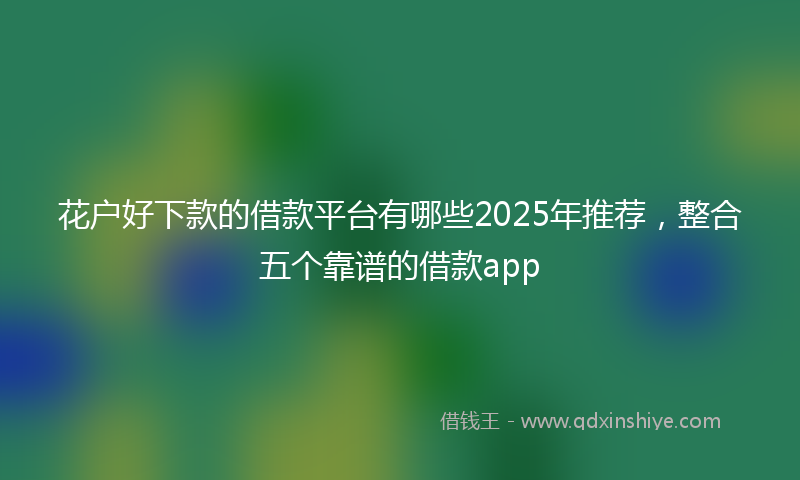 花户好下款的借款平台有哪些2025年推荐，整合五个靠谱的借款app