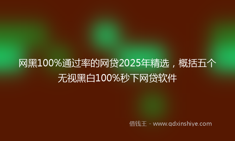 网黑100%通过率的网贷2025年精选，概括五个无视黑白100%秒下网贷软件