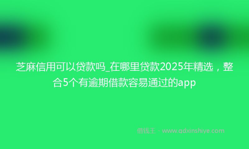 芝麻信用可以贷款吗_在哪里贷款2025年精选，整合5个有逾期借款容易通过的app