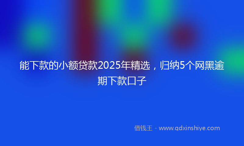 能下款的小额贷款2025年精选，归纳5个网黑逾期下款口子