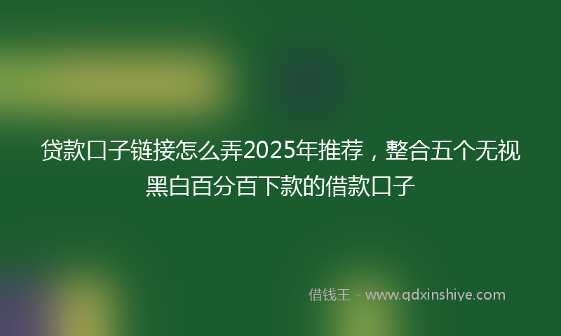 贷款口子链接怎么弄2025年推荐，整合五个无视黑白百分百下款的借款口子