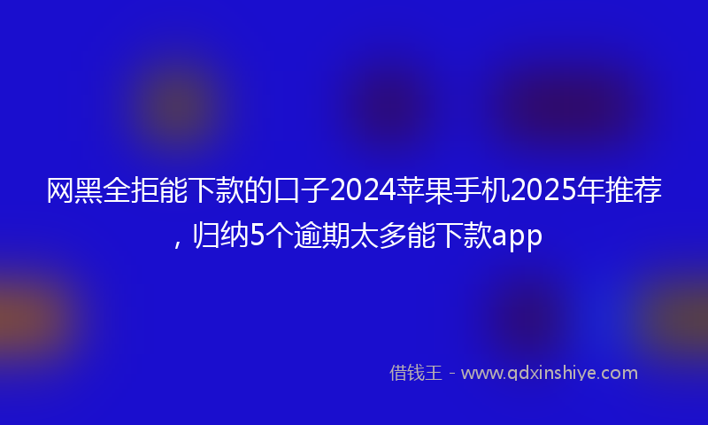 网黑全拒能下款的口子2024苹果手机2025年推荐，归纳5个逾期太多能下款app