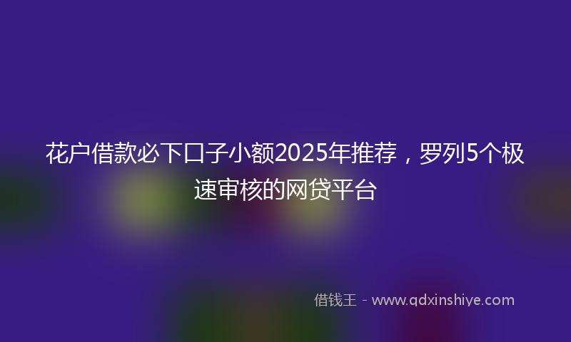 花户借款必下口子小额2025年推荐，罗列5个极速审核的网贷平台