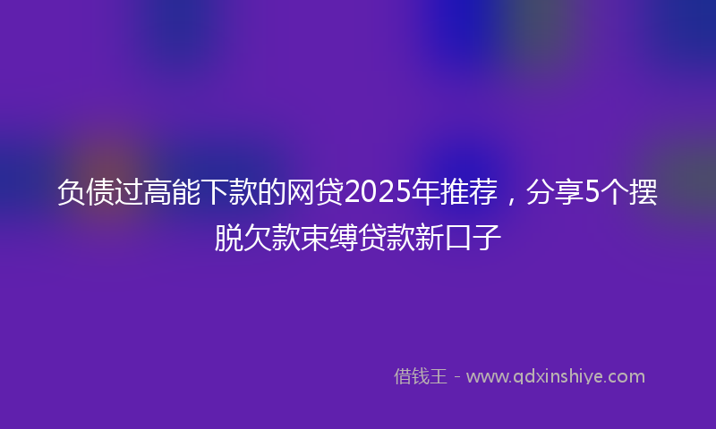 负债过高能下款的网贷2025年推荐，分享5个摆脱欠款束缚贷款新口子