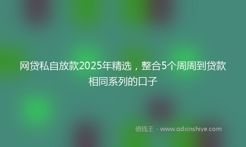 网贷私自放款2025年精选，整合5个周周到贷款相同系列的口子