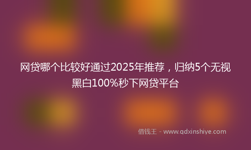网贷哪个比较好通过2025年推荐，归纳5个无视黑白100%秒下网贷平台