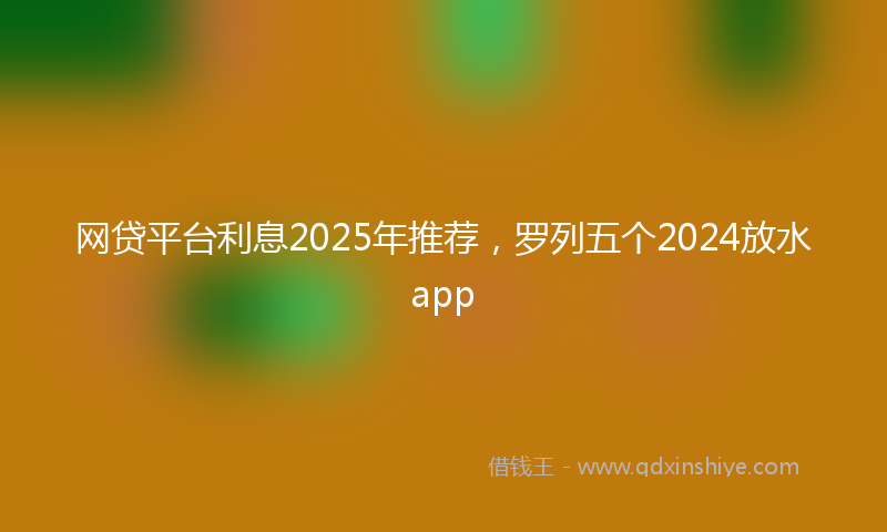 网贷平台利息2025年推荐，罗列五个2024放水app