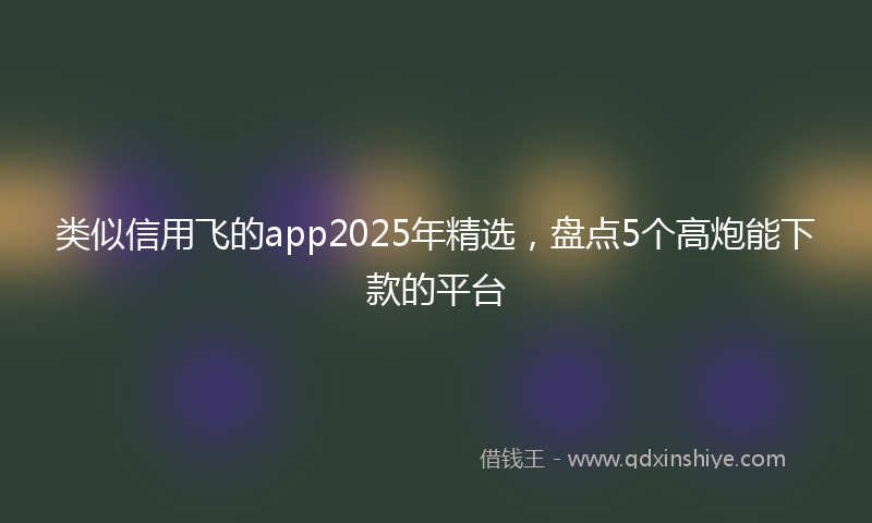 类似信用飞的app2025年精选，盘点5个高炮能下款的平台