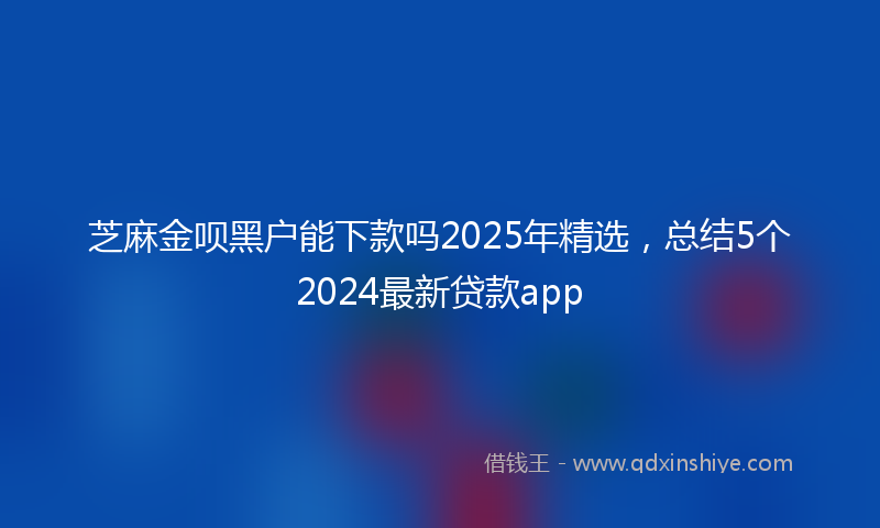 芝麻金呗黑户能下款吗2025年精选，总结5个2024最新贷款app