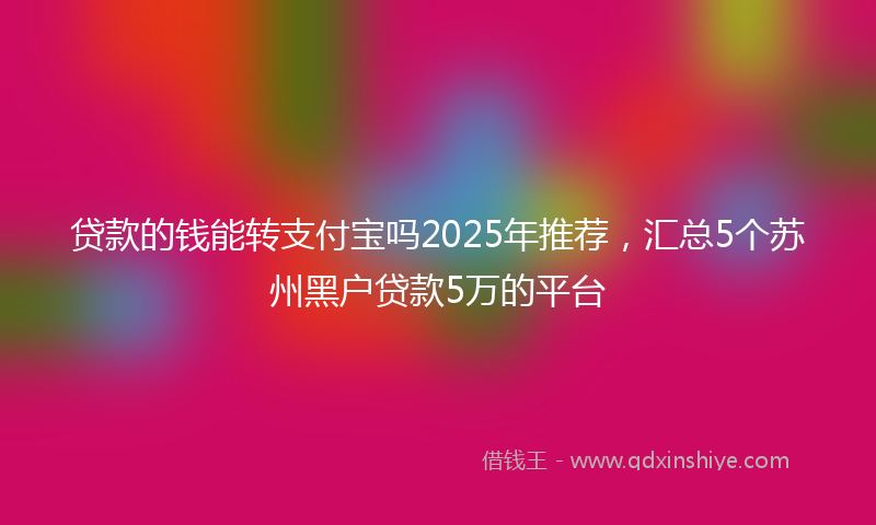 贷款的钱能转支付宝吗2025年推荐，汇总5个苏州黑户贷款5万的平台