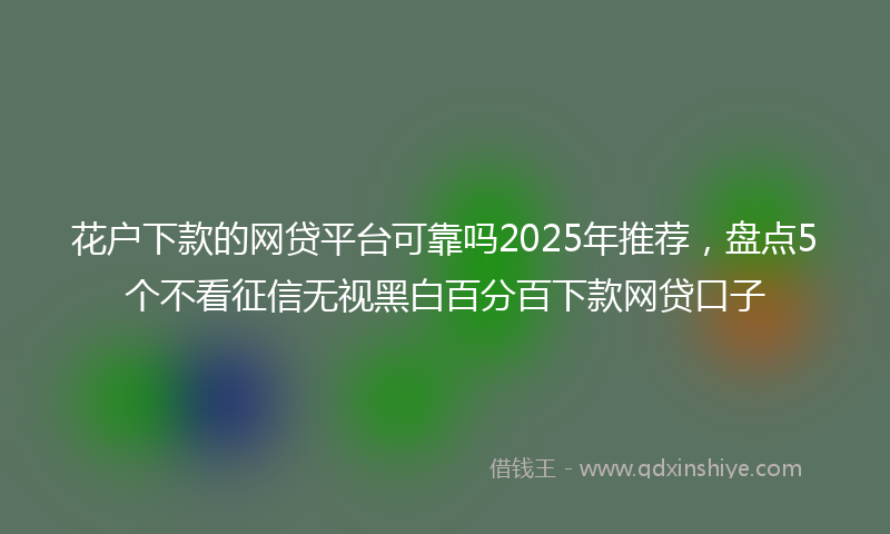 花户下款的网贷平台可靠吗2025年推荐，盘点5个不看征信无视黑白百分百下款网贷口子