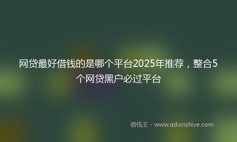 网贷最好借钱的是哪个平台2025年推荐，整合5个网贷黑户必过平台