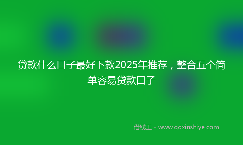 贷款什么口子最好下款2025年推荐，整合五个简单容易贷款口子
