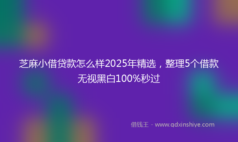 芝麻小借贷款怎么样2025年精选，整理5个借款无视黑白100%秒过