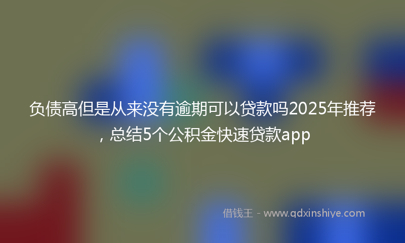 负债高但是从来没有逾期可以贷款吗2025年推荐，总结5个公积金快速贷款app