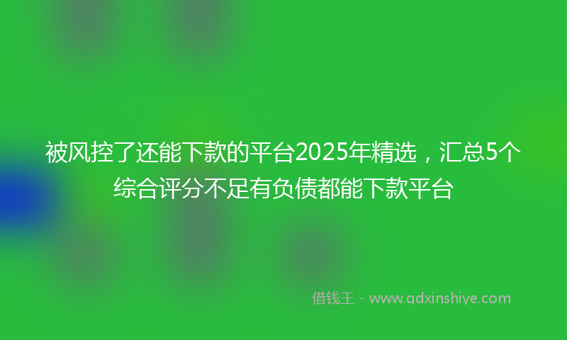 被风控了还能下款的平台2025年精选，汇总5个综合评分不足有负债都能下款平台