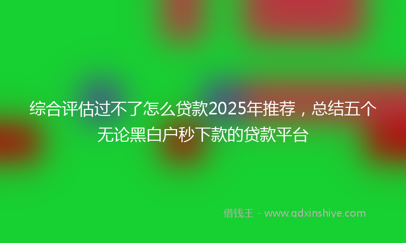 综合评估过不了怎么贷款2025年推荐，总结五个无论黑白户秒下款的贷款平台