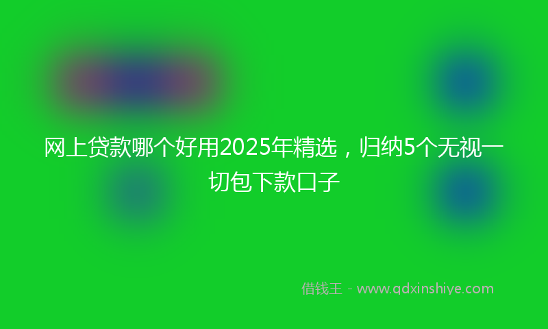 网上贷款哪个好用2025年精选，归纳5个无视一切包下款口子