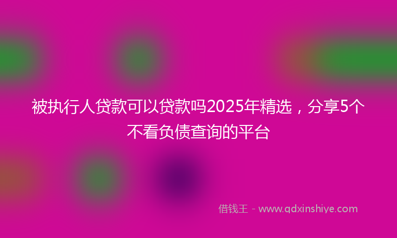 被执行人贷款可以贷款吗2025年精选，分享5个不看负债查询的平台