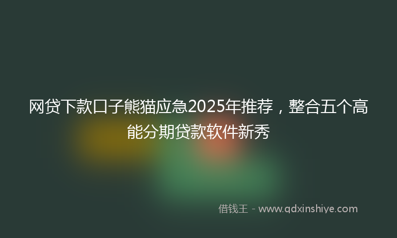 网贷下款口子熊猫应急2025年推荐，整合五个高能分期贷款软件新秀