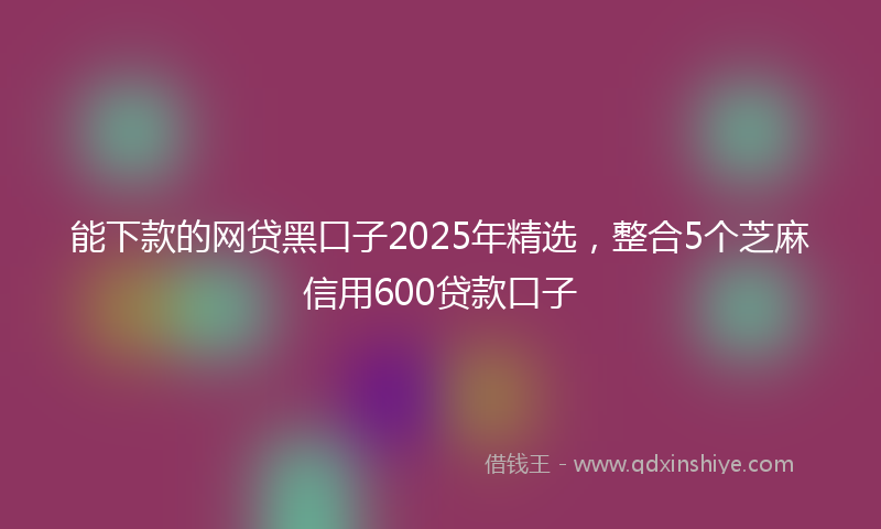 能下款的网贷黑口子2025年精选，整合5个芝麻信用600贷款口子