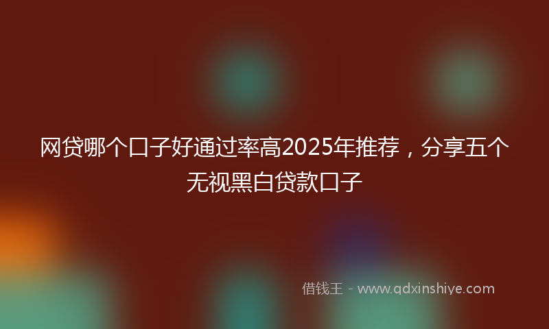 网贷哪个口子好通过率高2025年推荐，分享五个无视黑白贷款口子