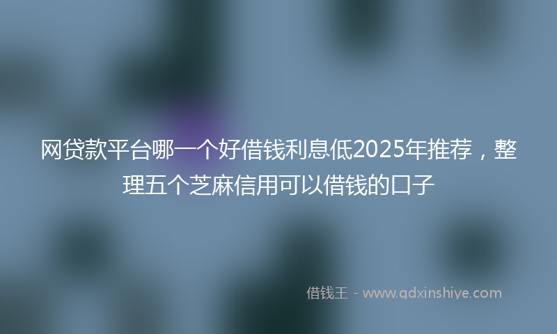 网贷款平台哪一个好借钱利息低2025年推荐，整理五个芝麻信用可以借钱的口子