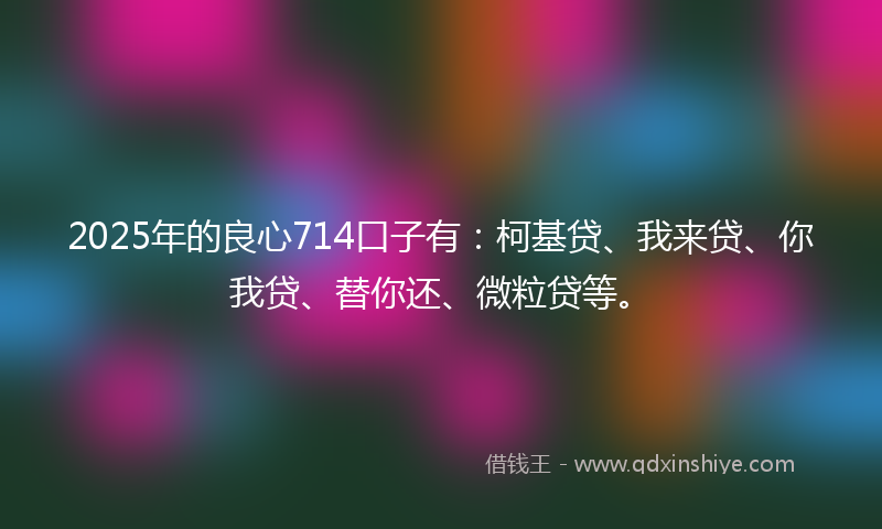 2025年的良心714口子有：柯基贷、我来贷、你我贷、替你还、微粒贷等。