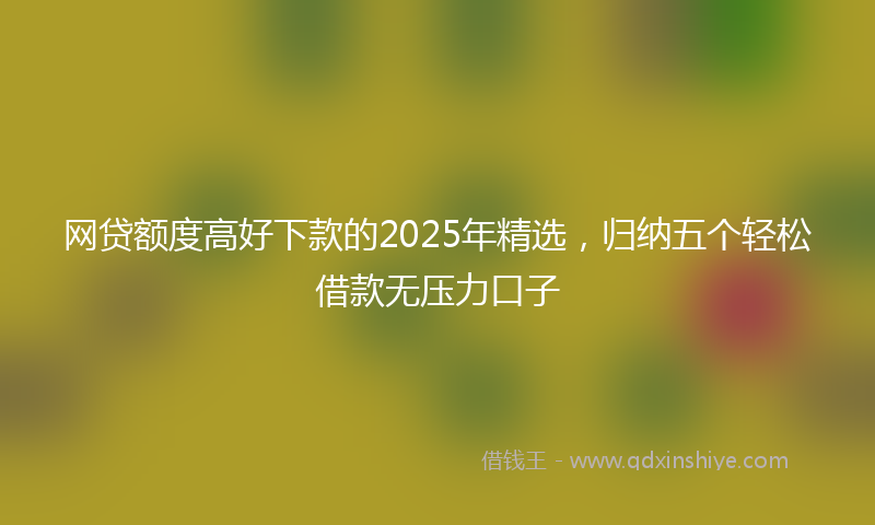 网贷额度高好下款的2025年精选，归纳五个轻松借款无压力口子