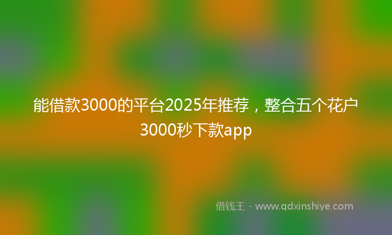 能借款3000的平台2025年推荐，整合五个花户3000秒下款app